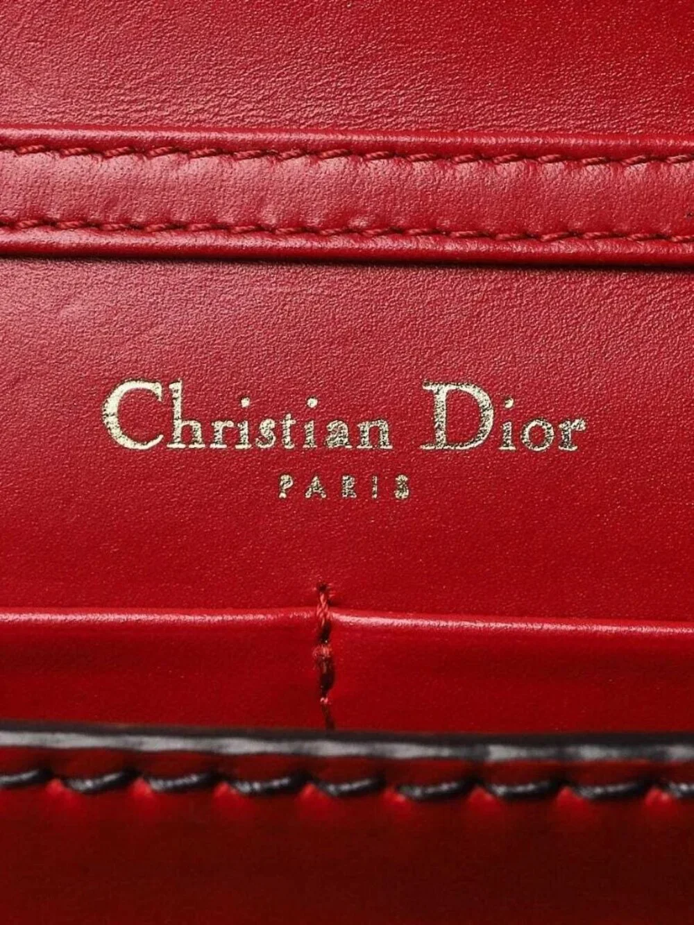 Christian Dior Red Smooth Calfskin Leather J'ADIOR Wallet on Chain Clutch Bag
